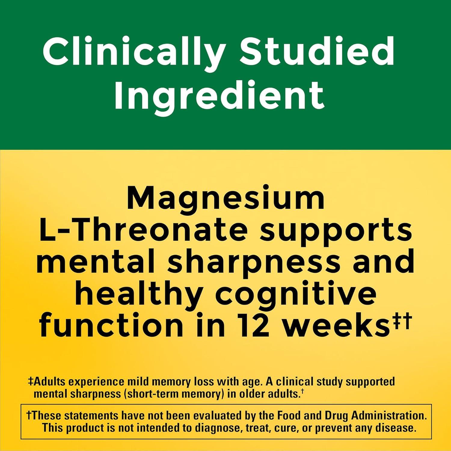 imageNature Made Magnesium LThreonate with Vitamin C amp Vitamin D3 Provides 130 mg of Mag from 1800 mg Magnesium L Threonate Cognitive Support Magnesium Supplement 90 Capsules 30 Day Supply90 Count Pack of 1