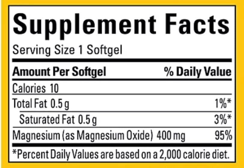 imageNature Made Magnesium Oxide 400 mg Softgels Extra Strength Magnesium Supplements for Men and Women Support for Muscle Nerve Bone and Heart 110 Day Supply150 Count Pack of 2