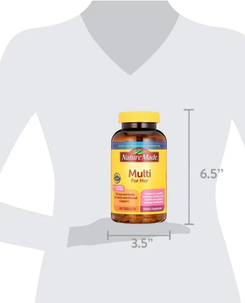 imageNature Made Multivitamin For Her Daily Nutritional Support Multivitamin for Women Nature Made Womens Vitamins amp Minerals 90 Tablets 90 Day Supply300 Count Pack of 1