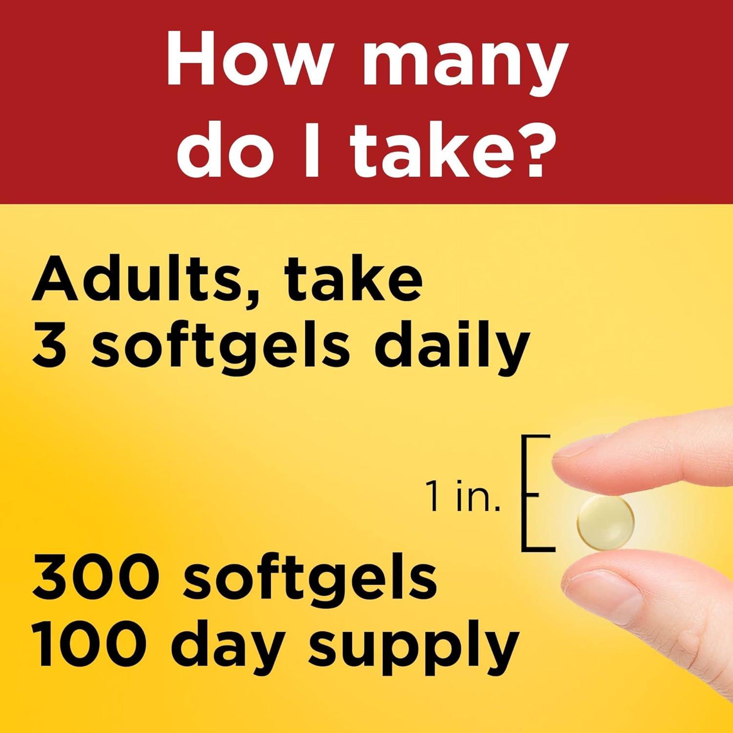 imageNature Made Omega 3 Fish Oil Supplements 550mg Per Serving Fish Oil Omega 3 Supplements as Ethyl Esters for Healthy Heart Support 300 Softgels 100 Day Supply