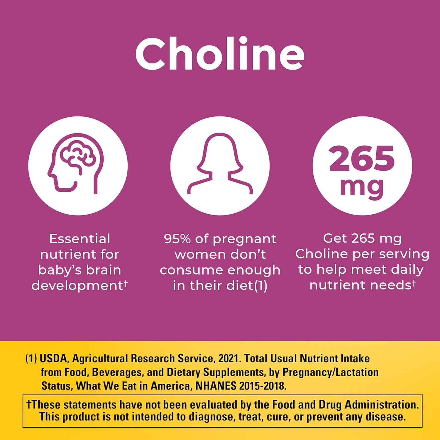 imageNature Made Prenatal Vitamin Softgels Choline Capsules Folic Acid DHA Choline 60 Prenatal Vitamins for Women 60 Choline Supplements Capsules 60 Day Supply