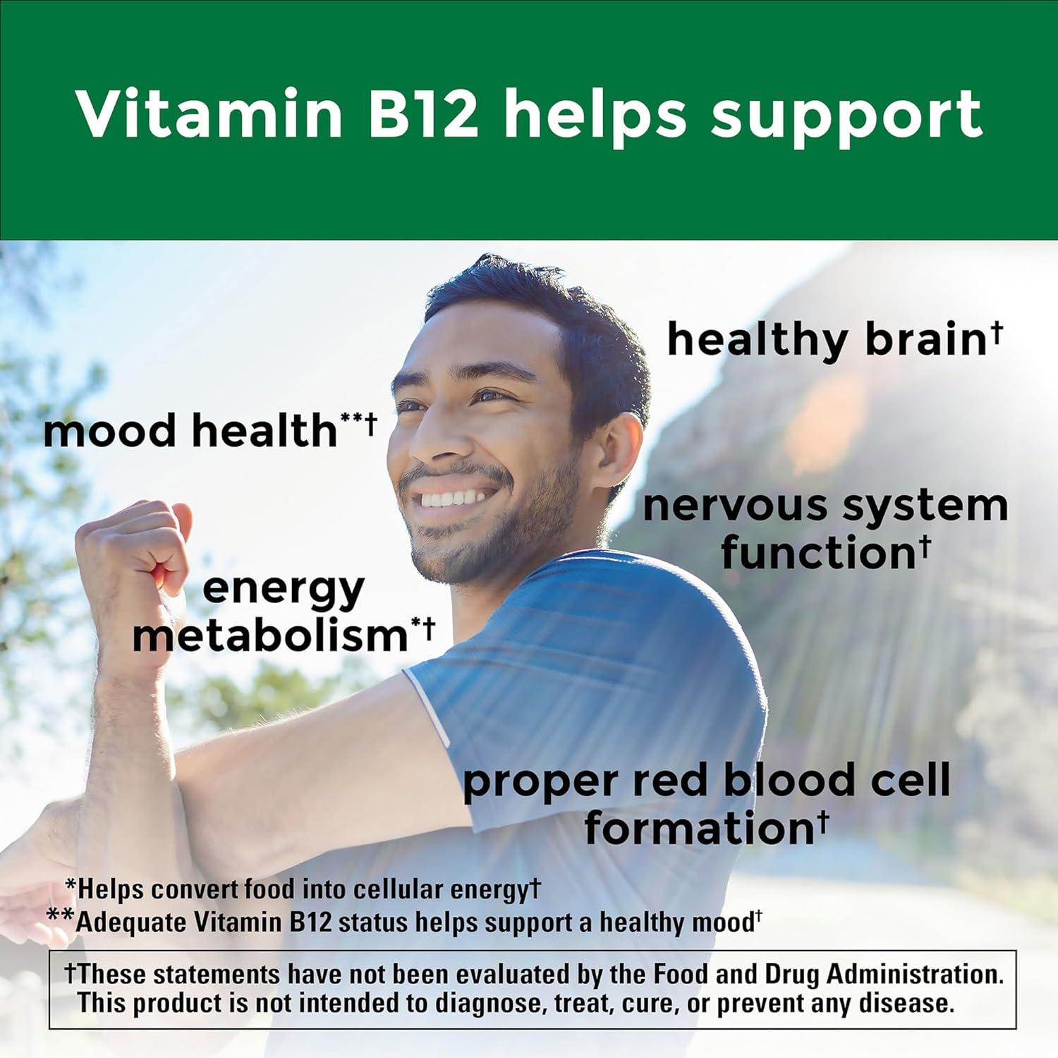 imageNature Made Vitamin B12 1000 mcg Easy to Take Vitamin B12 Sublingual Tablets for Energy Metabolism Support 150 Sugar Free Fast Dissolve Tablets 150 Day SupplyCherry