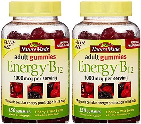 imageNature Made Vitamin B12 Gummies 1000 mcg per serving Dietary Supplement for Energy Metabolism Support B12 Vitamins 80 Gummy Vitamins 40 Day SupplyUnflavored