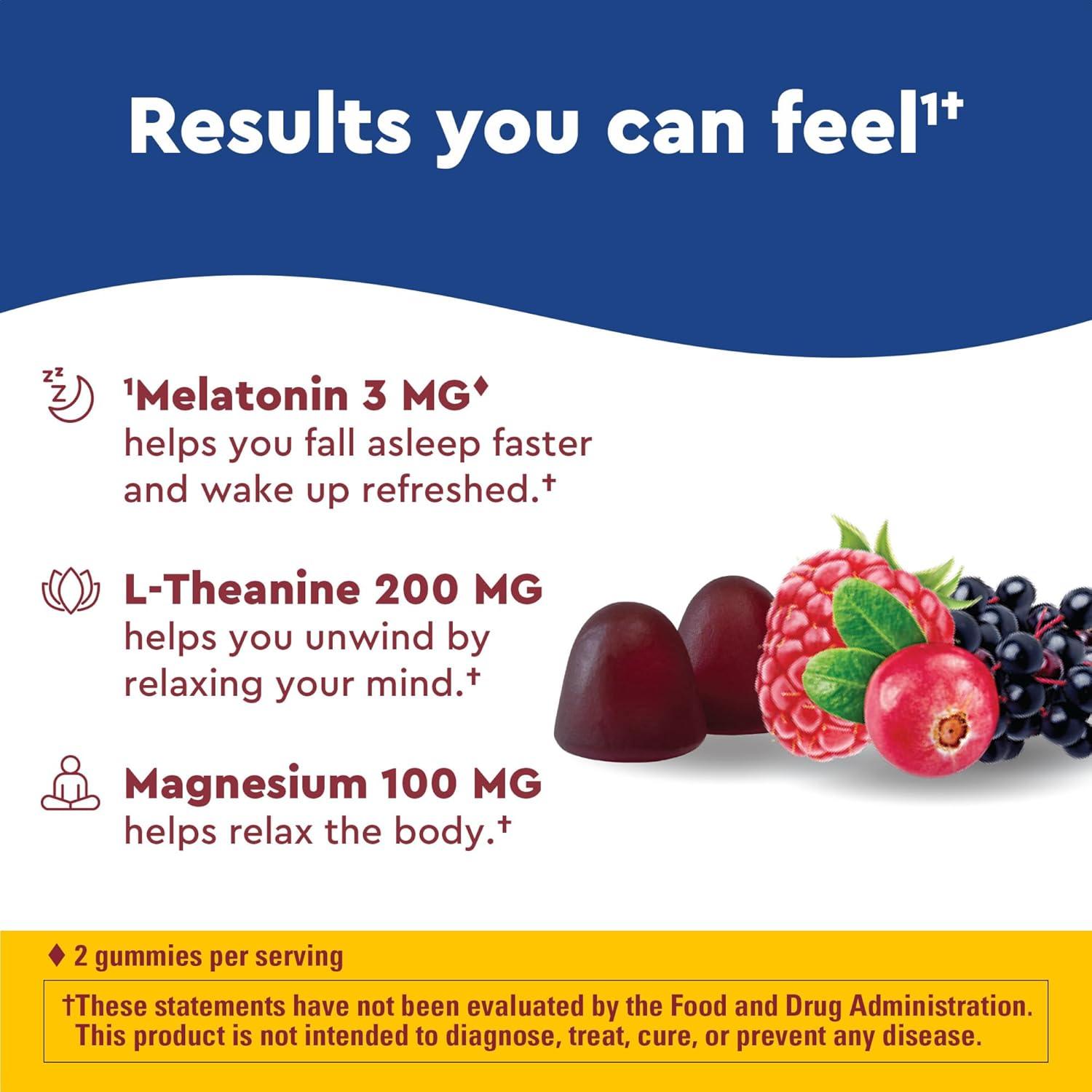 imageNature Made Wellblends Sleep and Recover Sleep Aid with Melatonin 3mg to Support Restful Sleep plus L theanine 200mg and Magnesium Citrate 44 Gummies