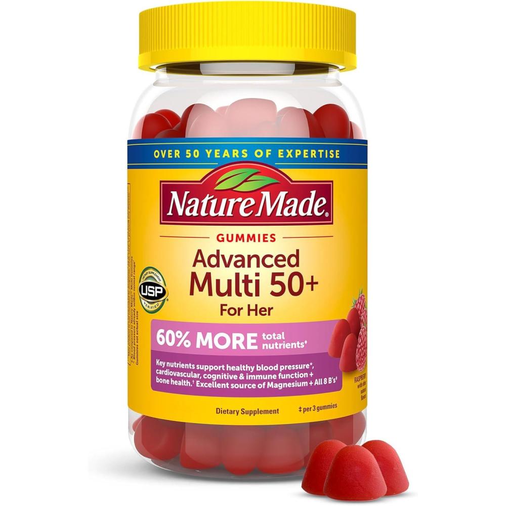 imageNature Made Advanced Multivitamin Gummies 50  for Her Womens Multivitamins Gummies with Magnesium Citrate Vitamin D3 Zinc Calcium and All 8 B Vitamins 84 Count 28 Day Supply84 Count Pack of 1