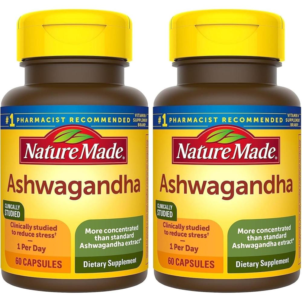 imageNature Made Ashwagandha Capsules 125mg for Stress Support Ashwagandha Supplements 60 Capsules 60 Day Supply60 Count Pack of 2