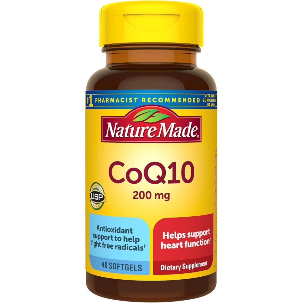 imageNature Made CoQ10 200mg Softgels Dietary Supplement for Heart Health Support 40 Softgels 40 Day SupplyUnflavored
