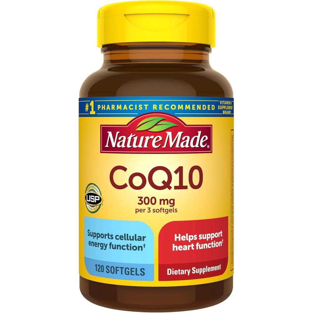 imageNature Made CoQ10 300mg per 3 Softgels CoQ10 Supplement for Heart Health amp Antioxidant Support 120 Softgels 40 Day Supply