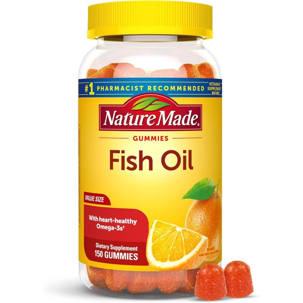 imageNature Made Fish Oil Omega 3 Gummies Omega 3 Fish Oil Supplements Healthy Heart Support 90 Gummies 45 Day SupplyOrange