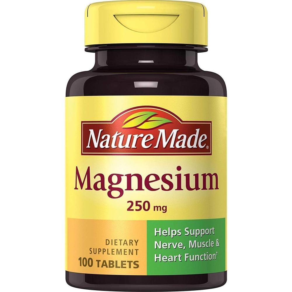 imageNature Made Magnesium Oxide 250 mg Magnesium Supplements for Men and Women Support for Muscle Heart Bone and Nerve Health 200 Tablets 200 Day Supply100 Count Pack of 5