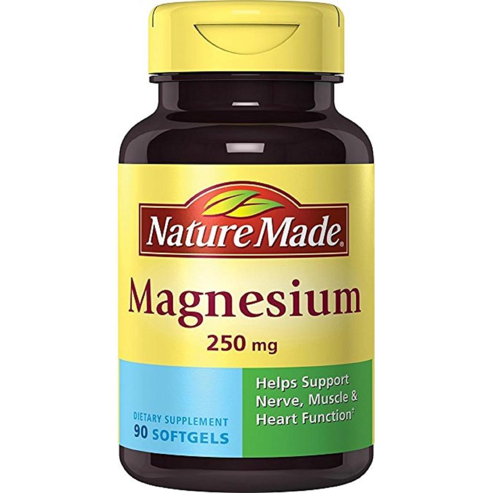 imageNature Made Magnesium Oxide 250 mg Magnesium Supplements for Men and Women Support for Muscle Heart Bone and Nerve Health 200 Tablets 200 Day Supply90 Count Pack of 2