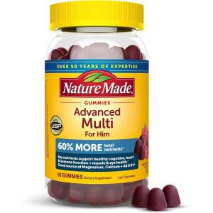Nature Made Advanced Multivitamin Gummies for Him with Magnesium Citrate, Calcium & All 8 B Vitamins, Multivitamin for Men, 90 Gummies, 30 Day Supply