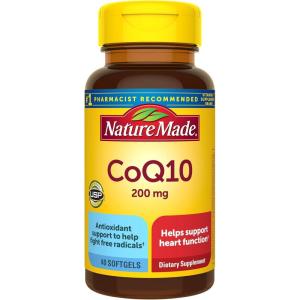 Nature Made CoQ10 200mg Softgels, Dietary Supplement for Heart Health Support, 40 Softgels, 40 Day Supply(Unflavored)