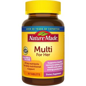 Nature Made Multivitamin For Her, Daily Nutritional Support Multivitamin for Women, Nature Made Womens Vitamins & Minerals, 90 Tablets, 90 Day Supply(90 Count (Pack of 3))
