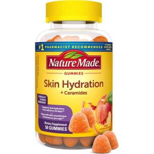 Nature Made Skin Hydration Gummies Plus Plant-Sourced Ceramides, Support Healthy Skin As You Age, with Biotin & Vitamin C, 50 Gummies, 25 Day Supply
