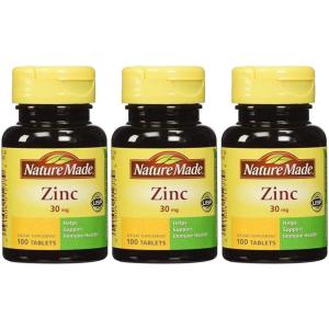 Nature Made Zinc Supplements 30 mg Per Serving, Dietary Supplement for Immune Health and Antioxidant Support, 60 Zinc Gummies, 30 Day Supply(100 Count (Pack of 3))