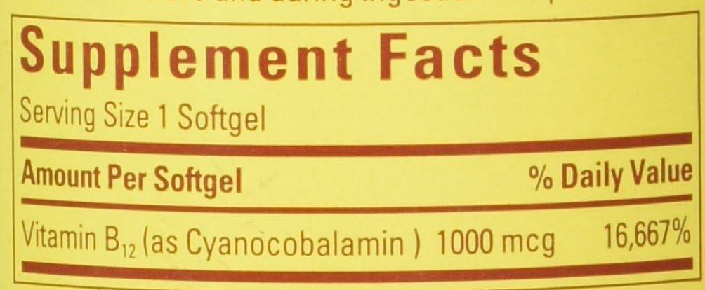 imageNature Made Vitamin B12 1000 mcg Dietary Supplement for Energy Metabolism Support B12 Vitamins 1000 mcg 150 Softgels 150 Day Supply400 Count Pack of 1