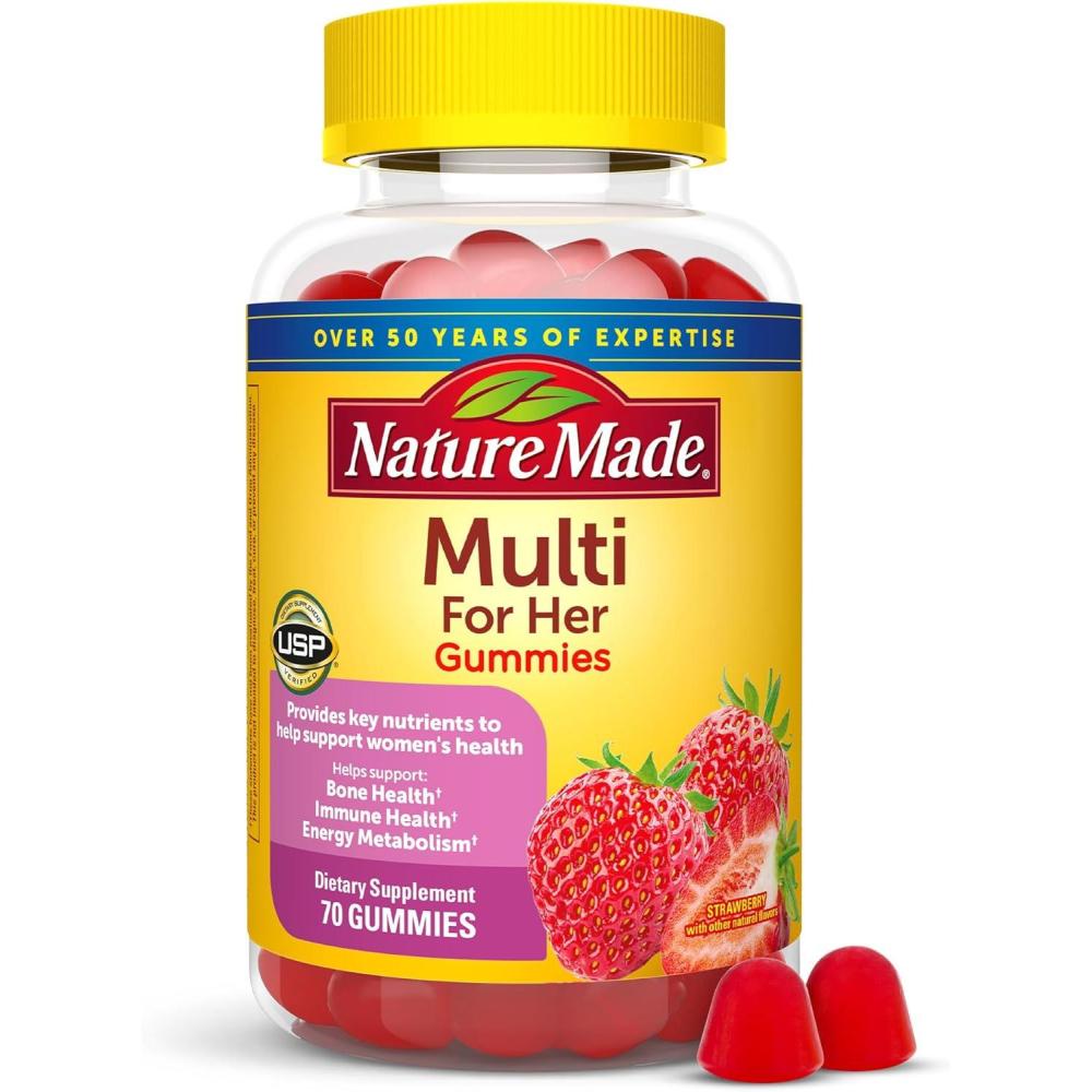 imageNature Made Multivitamin For Women Womens Gummy Multivitamins for Daily Nutritional Support 70 Multi Vitamin Gummies 35 Day SupplyStrawberry