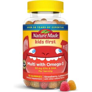 Nature Made Kids First Multivitamin with Omega-3, Kids Gummy Multivitamins with Vitamins and Minerals for Nutritional Support, 70 Gummies