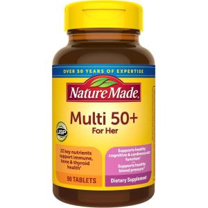 Nature Made Multivitamin For Women 50+ No Iron, Multivitamins for Women 50 Plus, Daily Nutritional Support, Nature Made Multi Vitamins, 90 Tablets, 90 Day Supply(90 Count (Pack of 1))