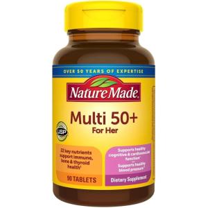 Nature Made Multivitamin For Women 50+ No Iron, Multivitamins for Women 50 Plus, Daily Nutritional Support, Nature Made Multi Vitamins, 90 Tablets, 90 Day Supply(90 Count (Pack of 2))