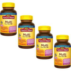 Nature Made Multivitamin For Women 50+ No Iron, Multivitamins for Women 50 Plus, Daily Nutritional Support, Nature Made Multi Vitamins, 90 Tablets, 90 Day Supply(90 Count (Pack of 4))