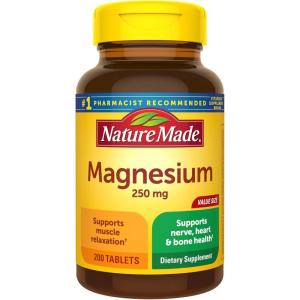 Nature Made Magnesium Oxide 250 mg Tablets, 200 Count Value Size for Nutrition Support? (Pack of 3)