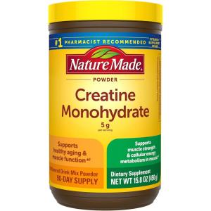 Nature Made Micronized Creatine Monohydrate Powder 5 g per Serving, Unflavored Drink Mix Powder, Muscle Support, 450 g, 90 Day Supply