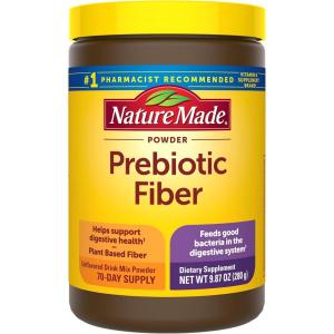 Nature Made Prebiotic Fiber Powder, Taste Free & Sugar Free Plant Based Vegetarian Prebiotic Fiber Drink Mix for Digestive System Support, 9.87 oz, 70 Day Supply