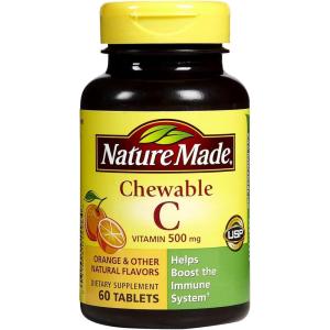 Nature Made Vitamin C 500mg with Rose Hips, Dietary Vitamin C Supplement for Immune Support, 130 Caplets, 130-Day Supply(Orange)