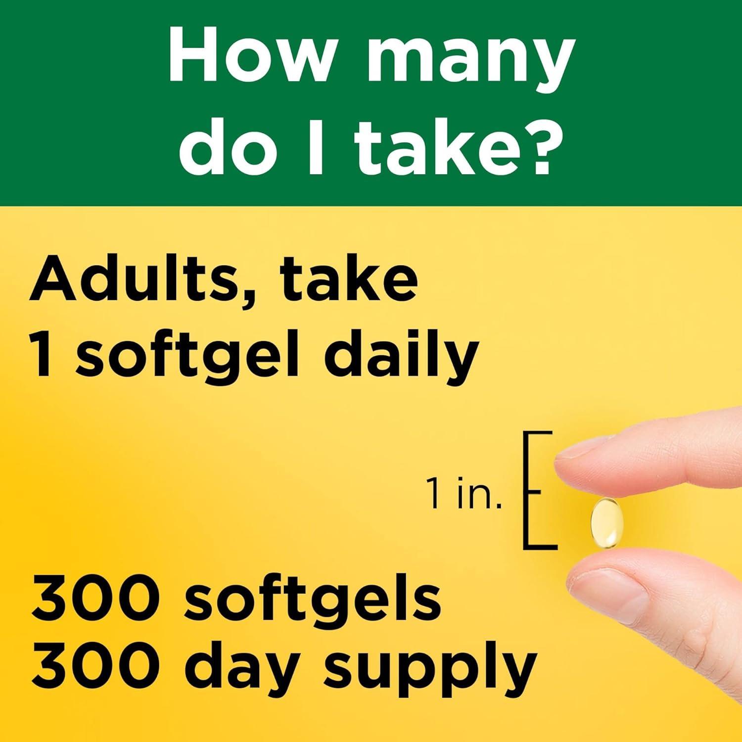 imageNature Made Vitamin D3 1000 IU 25 mcg Vitamin D Supplement for Bone Teeth Muscle and Immune Health Support 100 Softgels 100 Day Supply300 Count Pack of 1