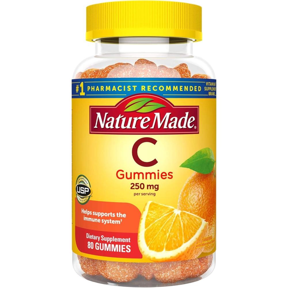 imageNature Made Vitamin C 250 mg Per Serving Dietary Supplement for Immune Support Vitamin C Gummies for Adults 150 Gummies 75 Day SupplyNo Artificial Sweeteners