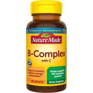 Nature Made B Complex Supplement, Vitamin B Complex With Vitamin C for Immune System Support, 100 Caplets, 100 Day Supply(100 Count (Pack of 1))