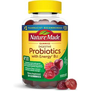Nature Made Digestive Probiotics and Energy B12 Gummies, Probiotics for Women and Men, 50 Probiotic Gummies, 25 Day Supply(50 Count (Pack of 1))