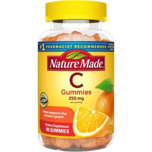 Nature Made Vitamin C 250 mg Per Serving, Dietary Supplement for Immune Support, Vitamin C Gummies for Adults, 150 Gummies, 75 Day Supply(No Artificial Sweeteners)