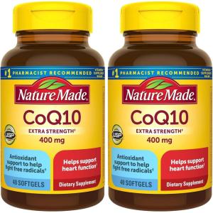Nature Made CoQ10 400mg Softgels, Dietary Supplement for Heart Health Support, 40 Count, 40 Day Supply(40 Count (Pack of 2))