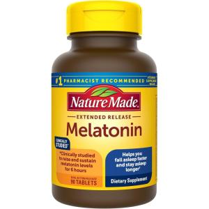 Nature Made Melatonin 4mg Extended Release Tablets, Sleep Supplements for Adults, 100% Drug Free Sleep Aid, 90 Count, 90 Day Supply(90 Count (Pack of 1))