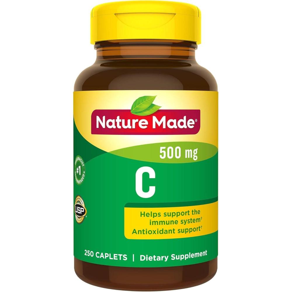 imageNature Made Vitamin C 500 mg Dietary Supplement for Immune Support 250 Tablets Pack of 3250 Count Pack of 3