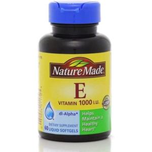 Nature Made Vitamin E 450 mg (1000 IU) dl-Alpha Softgels, 60 Count for Antioxidant Support (Pack of 3)(No Artificial Flavors)