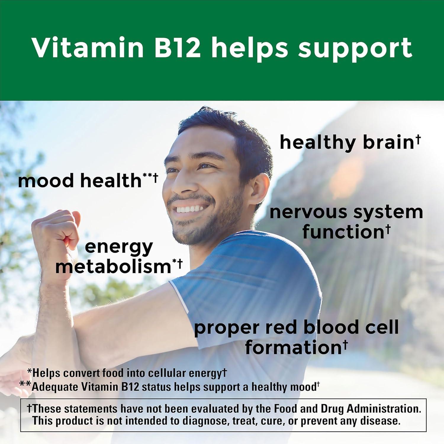 imageNature Made Vitamin B12 500 mcg Dietary Supplement for Energy Metabolism Support B12 Vitamins 500 mcg 200 Tablets 200 Day Supply200 Count Pack of 1