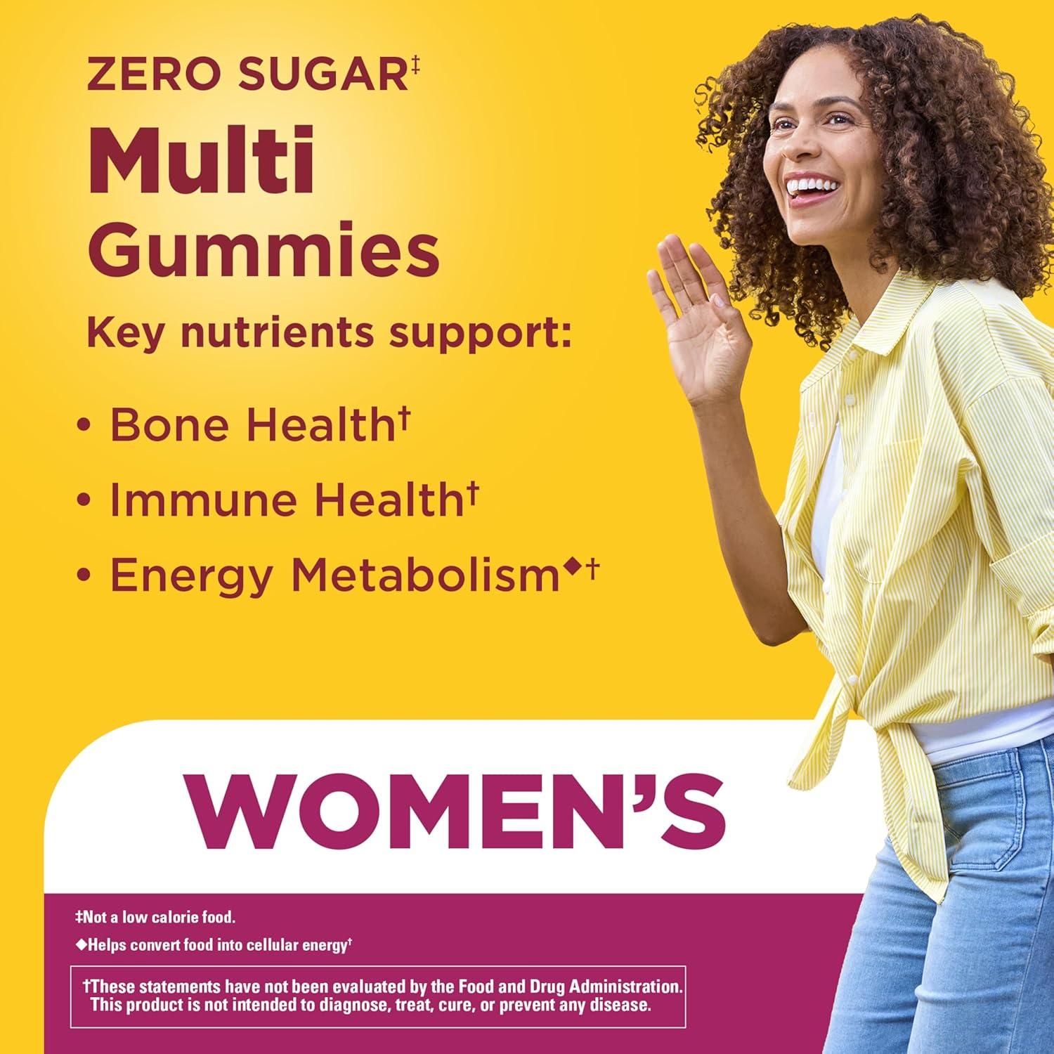 imageNature Made Zero Sugar Multivitamin Womens Gummies Bone amp Immune Support Aspartame Free 90 Sugar Free Multivitamin Gummies 45 Day Supply
