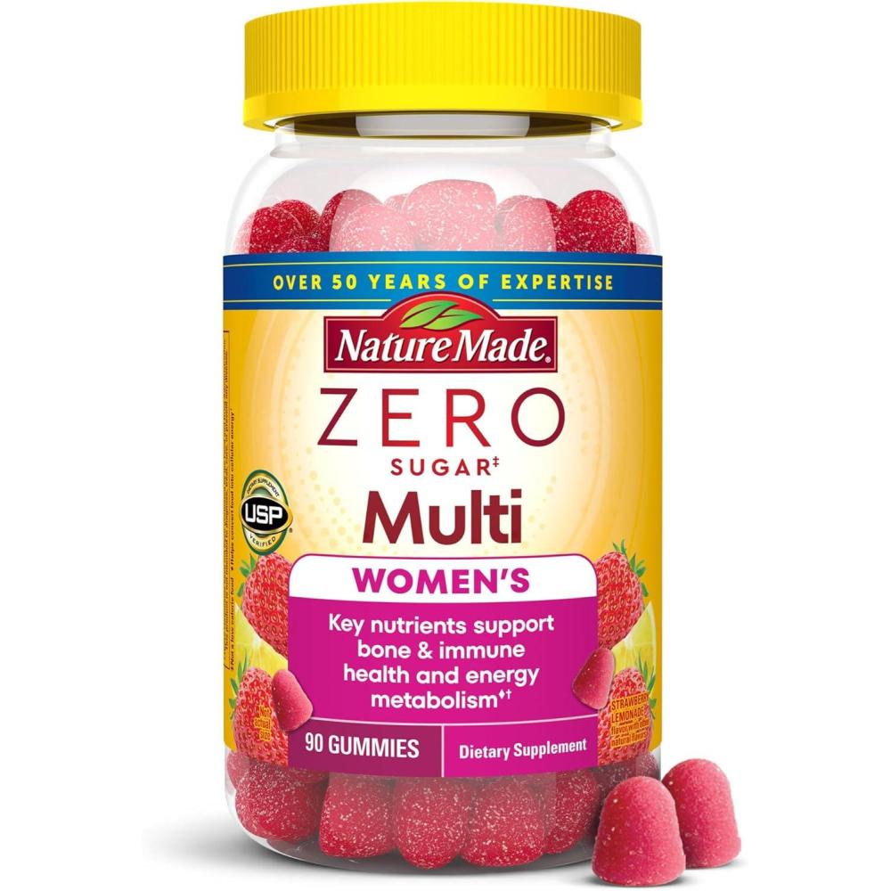 imageNature Made Zero Sugar Multivitamin Womens Gummies Bone amp Immune Support Aspartame Free 90 Sugar Free Multivitamin Gummies 45 Day Supply