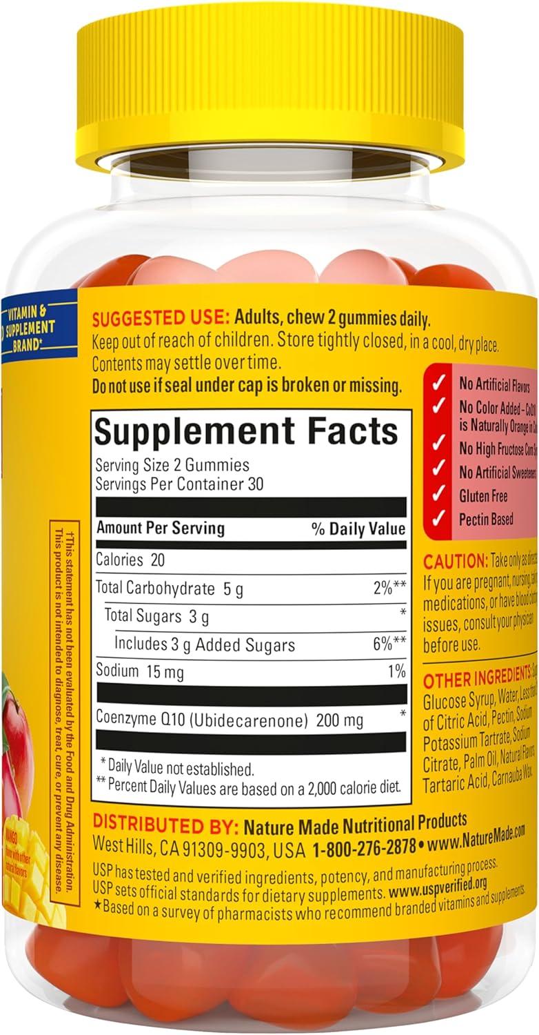 imageNature Made CoQ10 200Mmg Per Serving Gummies Heart amp Energy Support 60 CoQ10 Gummies 30 Day Supply
