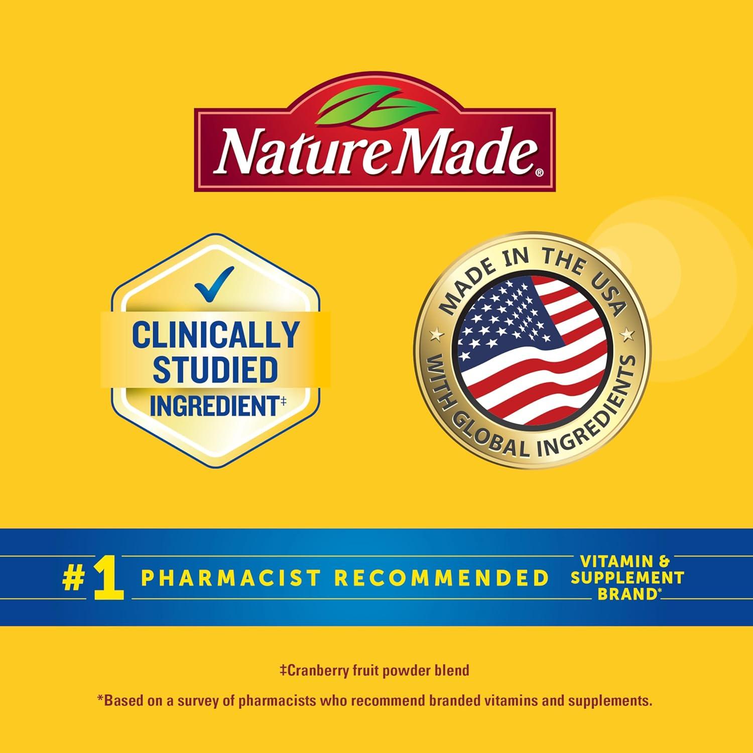 imageNature Made Cranberry with Vitamin C Gummies for Adults Urinary Tract Health for Women and Men Cranberry Supplement 50 Gummies 25 Day Supply