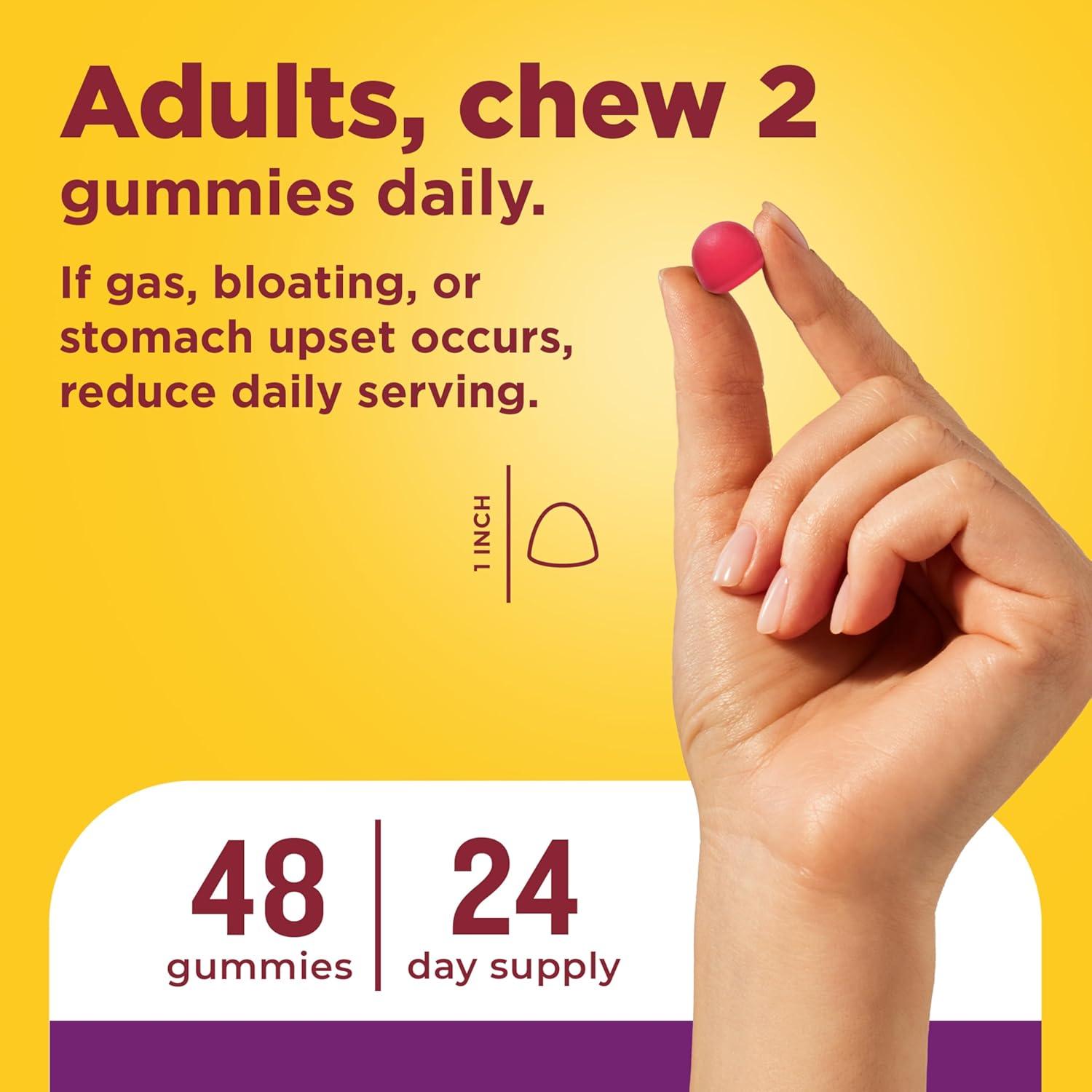 imageNature Made TripleAction Biotics Gut and Immune Health Support Digestive Probiotics for Women and Men Prebiotic Fiber Gummies 48 Gummies 24 Day Supply