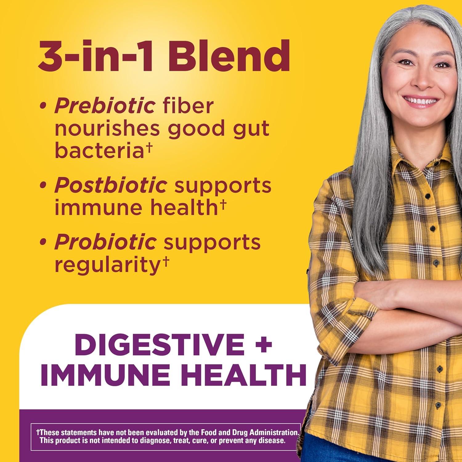 imageNature Made TripleAction Biotics Gut and Immune Health Support Digestive Probiotics for Women and Men Prebiotic Fiber Gummies 48 Gummies 24 Day Supply