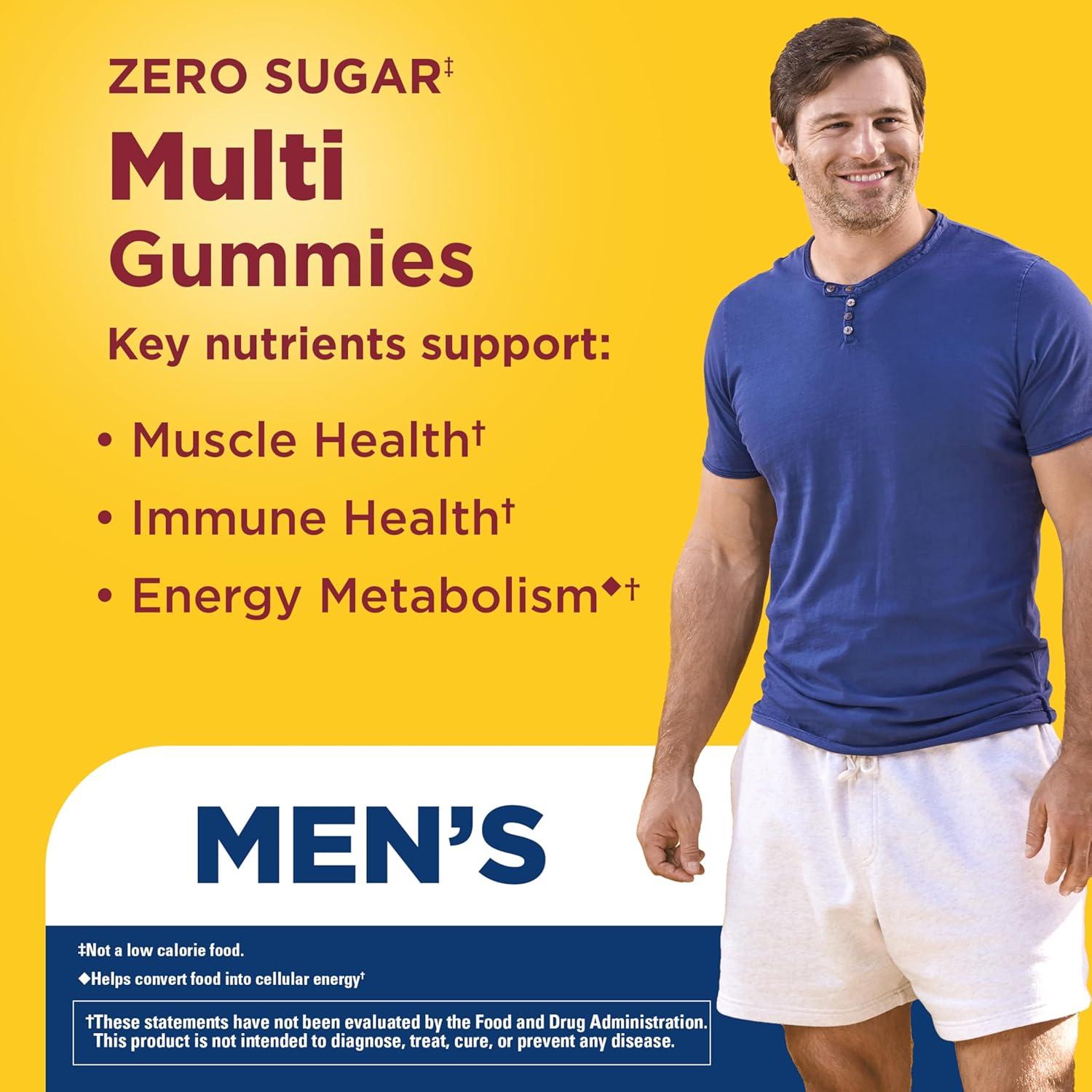 imageNature Made Zero Sugar Multivitamin Mens Gummies Muscle amp Immune Support Aspartame Free 90 Sugar Free Multivitamin Gummies 45 Day Supply