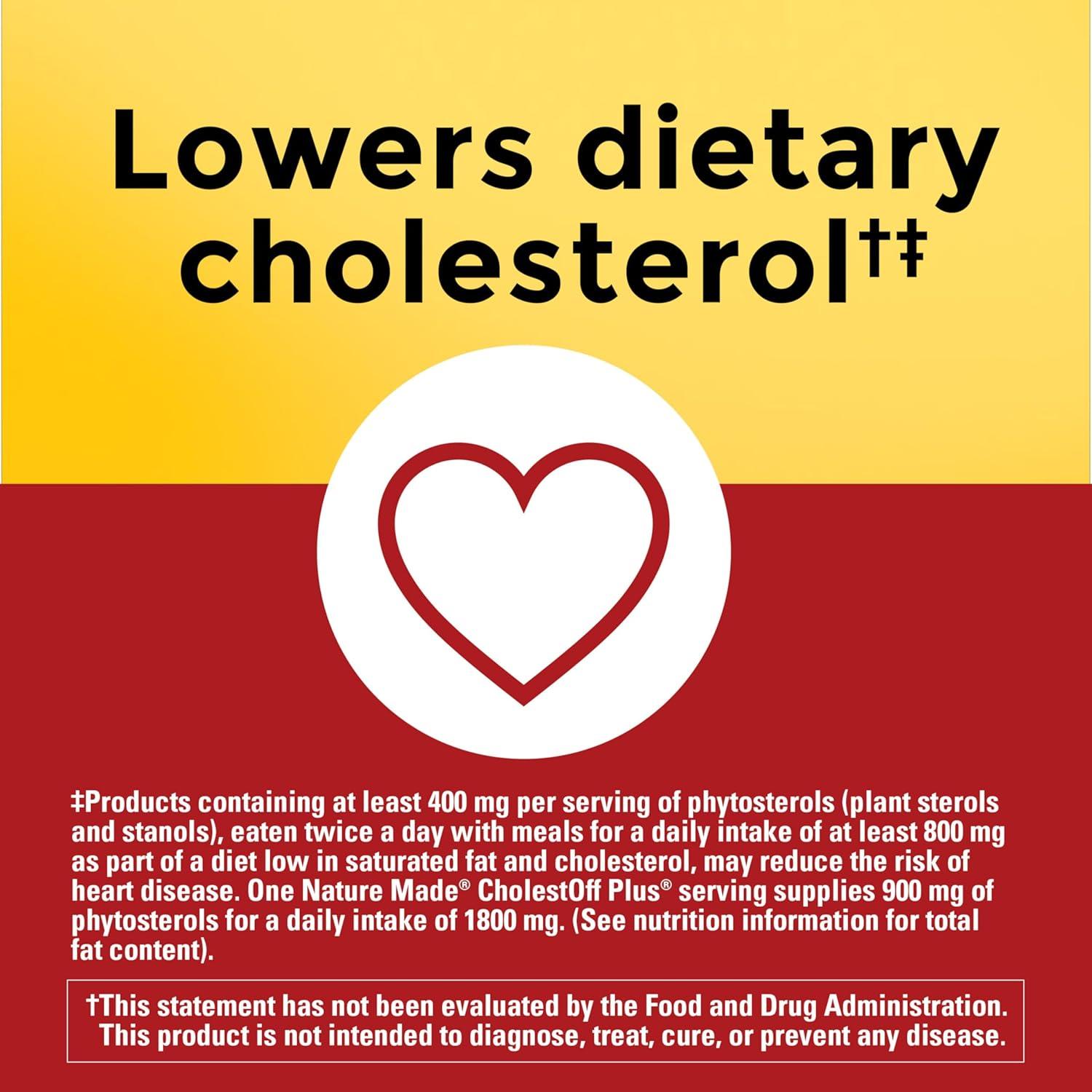 imageNature Made CholestOff Plus Dietary Supplement for Heart Health Support 100 Softgels 25 Day Supply