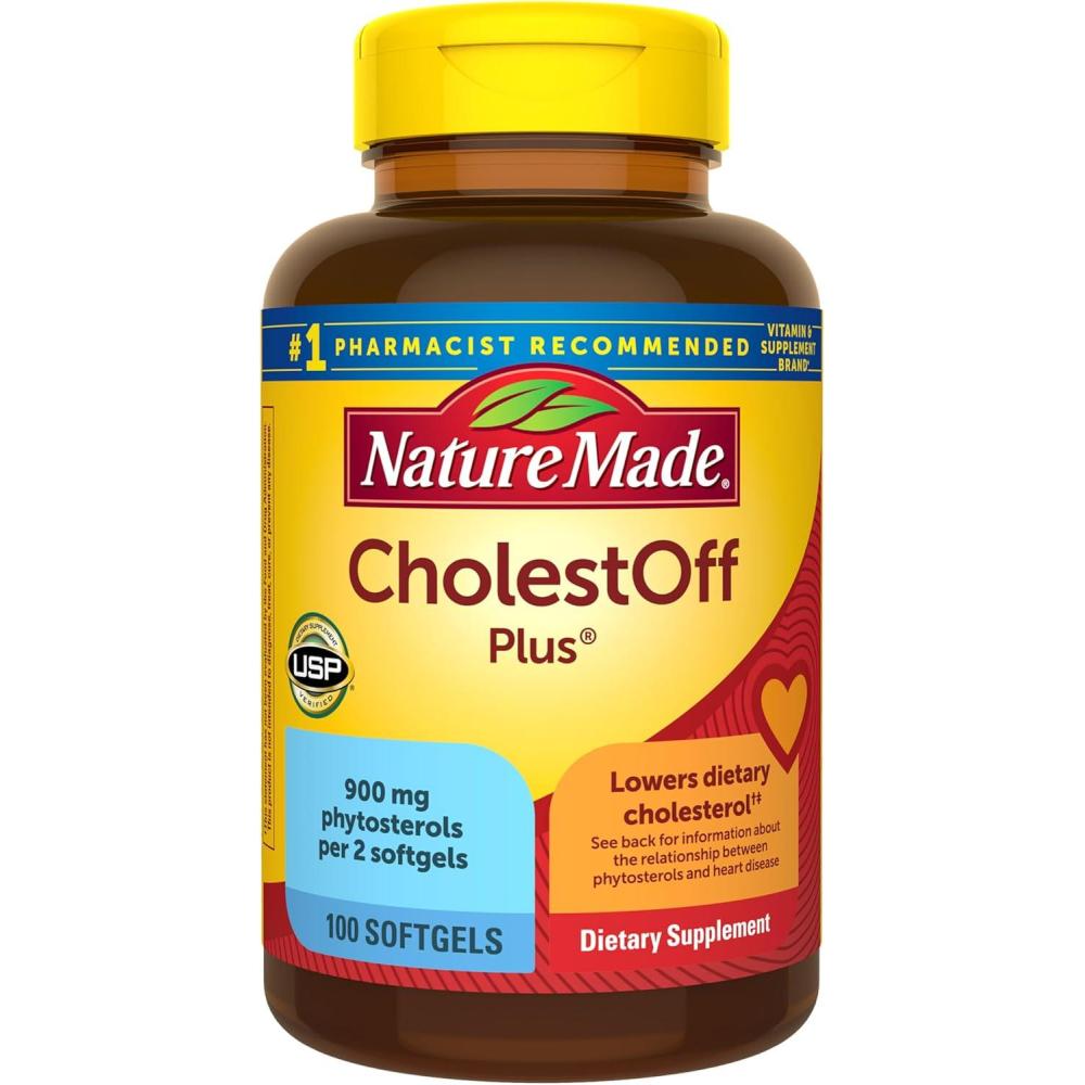 imageNature Made CholestOff Plus Dietary Supplement for Heart Health Support 100 Softgels 25 Day Supply
