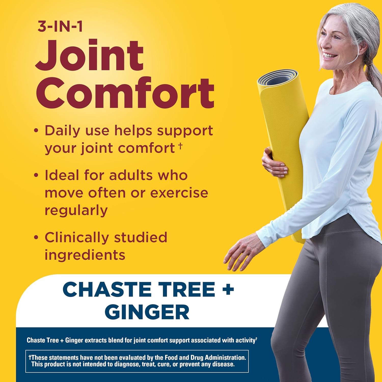 imageNature Made 3in1 Joint Comfort Capsules Chaste Tree Ginger amp Boswellia Joint Supplements for Men and Women 30 Capsules 30 Day Supply